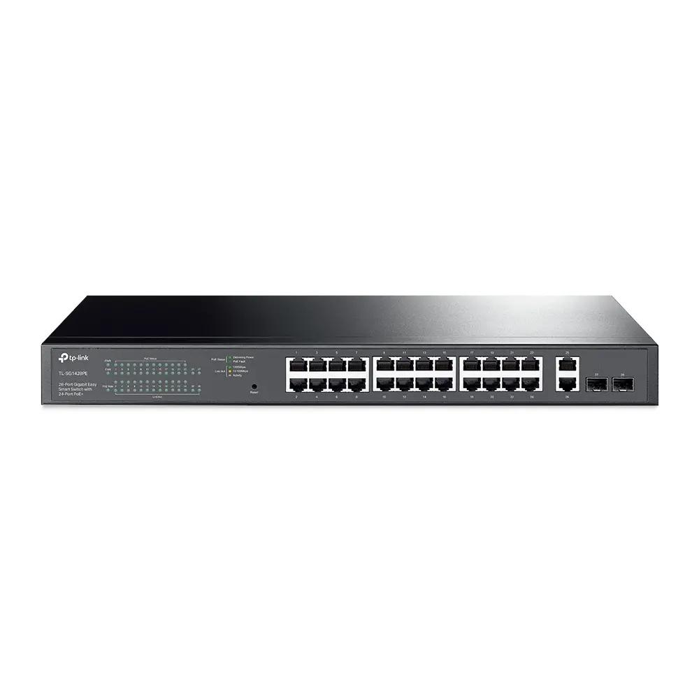 tp-Link 28-Port Gigabit Easy Smart Switch with 24-Port PoE+ | TL-SG1428PE