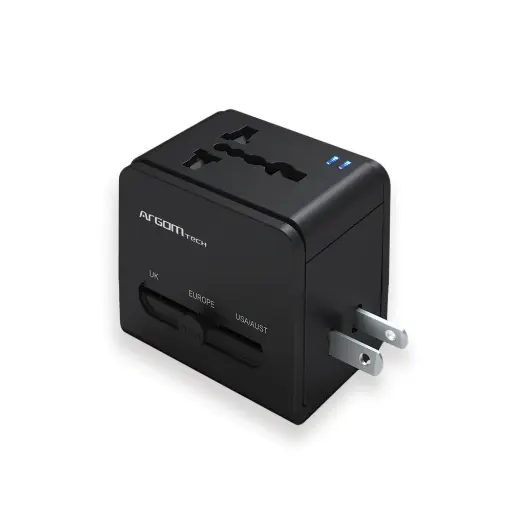 [ARG-AC-0298BK] Argom Universal Travel Adapter Fast Charge