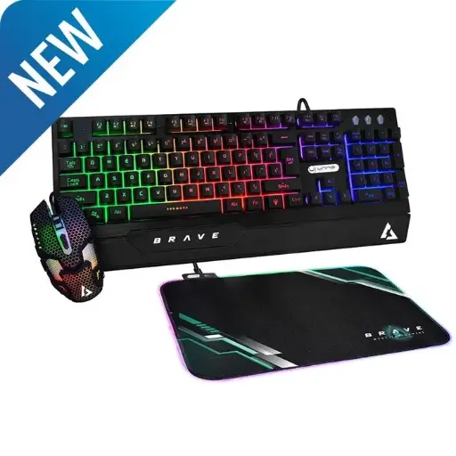 [KB6784BK] Unno Brave Gaming Combo (RGB Keyboard, Mouse and Pad)