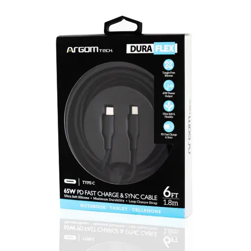 Argom Dura Speed Type-C to Type-C Nylon Braided Cable 65w