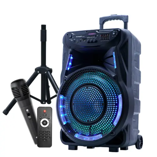 [ARG-SP-4090BK] Argom SoundBash 90 BT Trolley Speaker with LED Lights and Stand