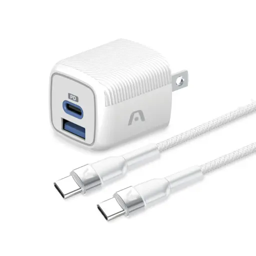 [ARG-AC-0155WT] Argom Volta P40 Charge Pack - 2 Port Fast Charger with Type C Cable